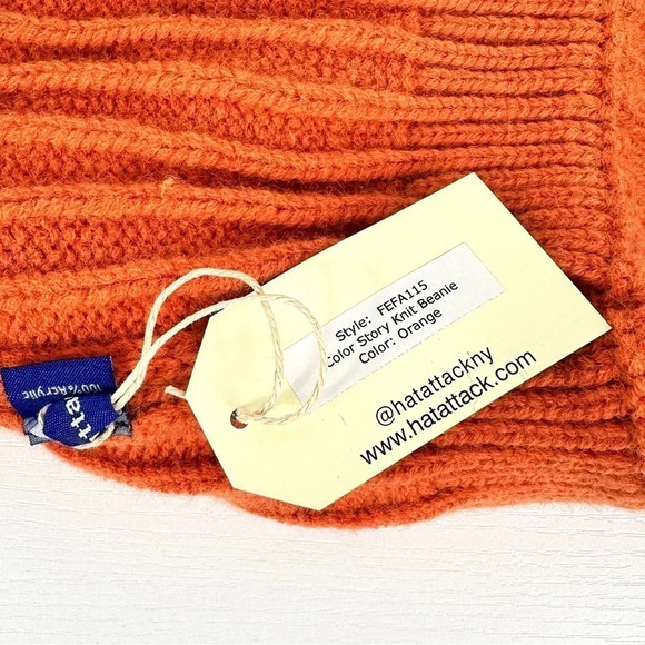 Bold Orange Hat Attack Color Story Knit Beanie - Picture 3 of 6